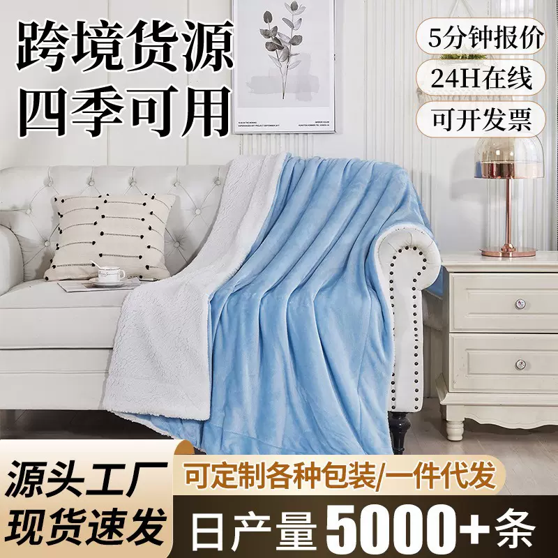 羊羔绒毛毯儿童盖毯双层塔芙绒加厚保暖冬被法兰绒北极绒毯子定制