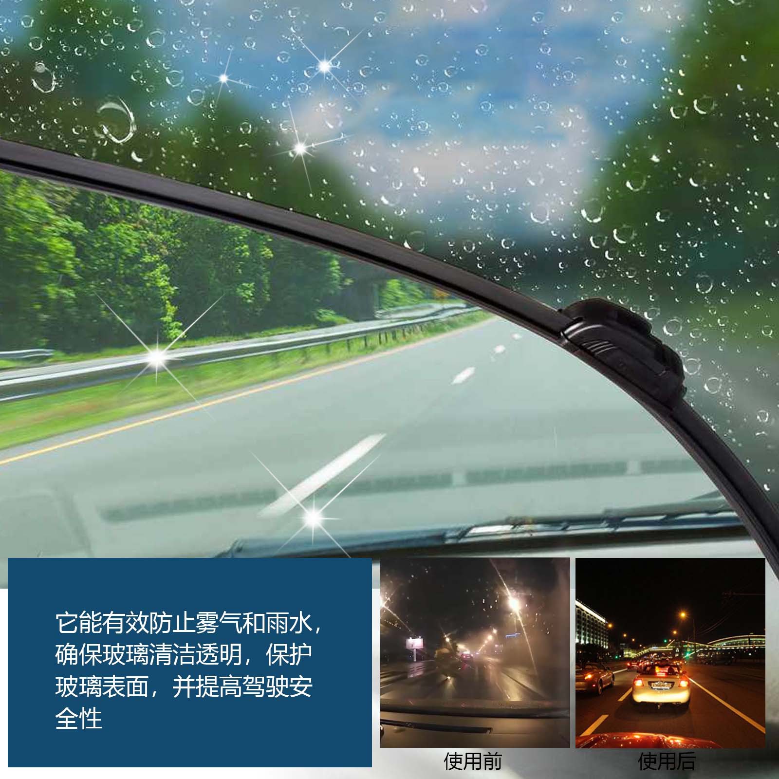 Car Glass Anti-Fog and Rain-Proof Agent, Windshield Coating Agent, Long-Lasting Anti-Fog Rearview Mirror Defogging and Waterproof Spray