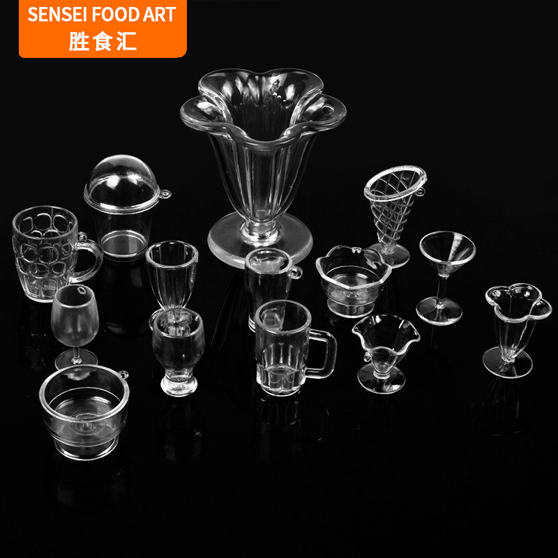 Directo de fábrica simulación alimentos y jugar taza accesorios hechos a mano DIY mini copa vino crema sundae mousse