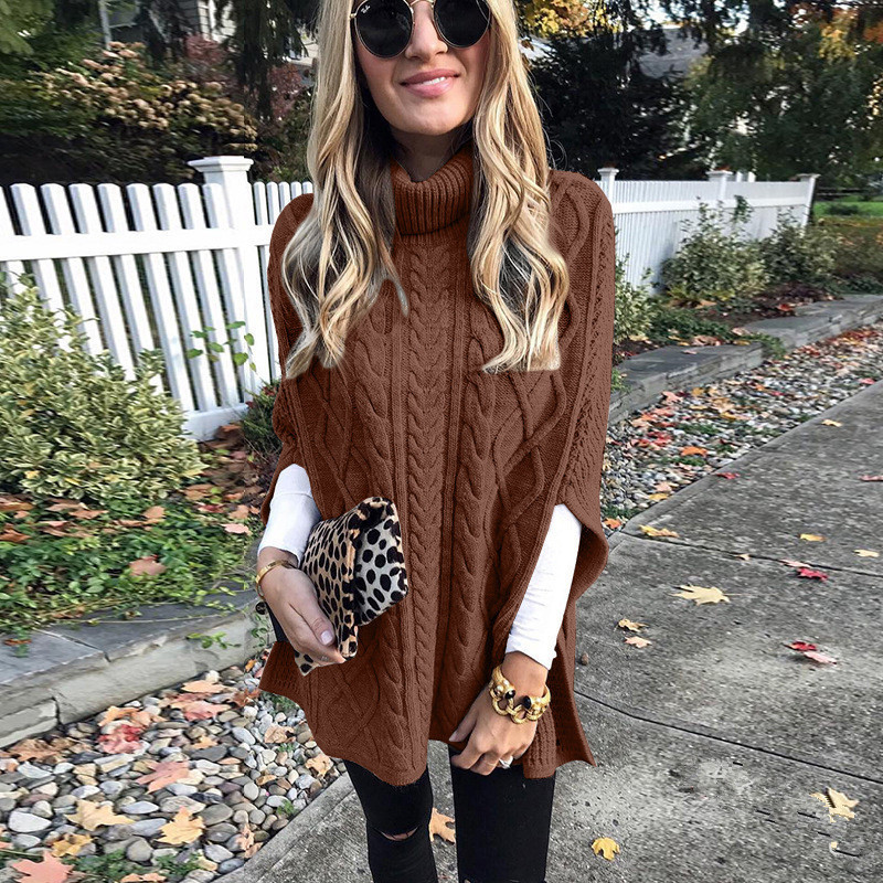 New Turtleneck Solid Color Street Hipster Sweater Loose Fashion Sweater Women's Shawl 25 undefined
