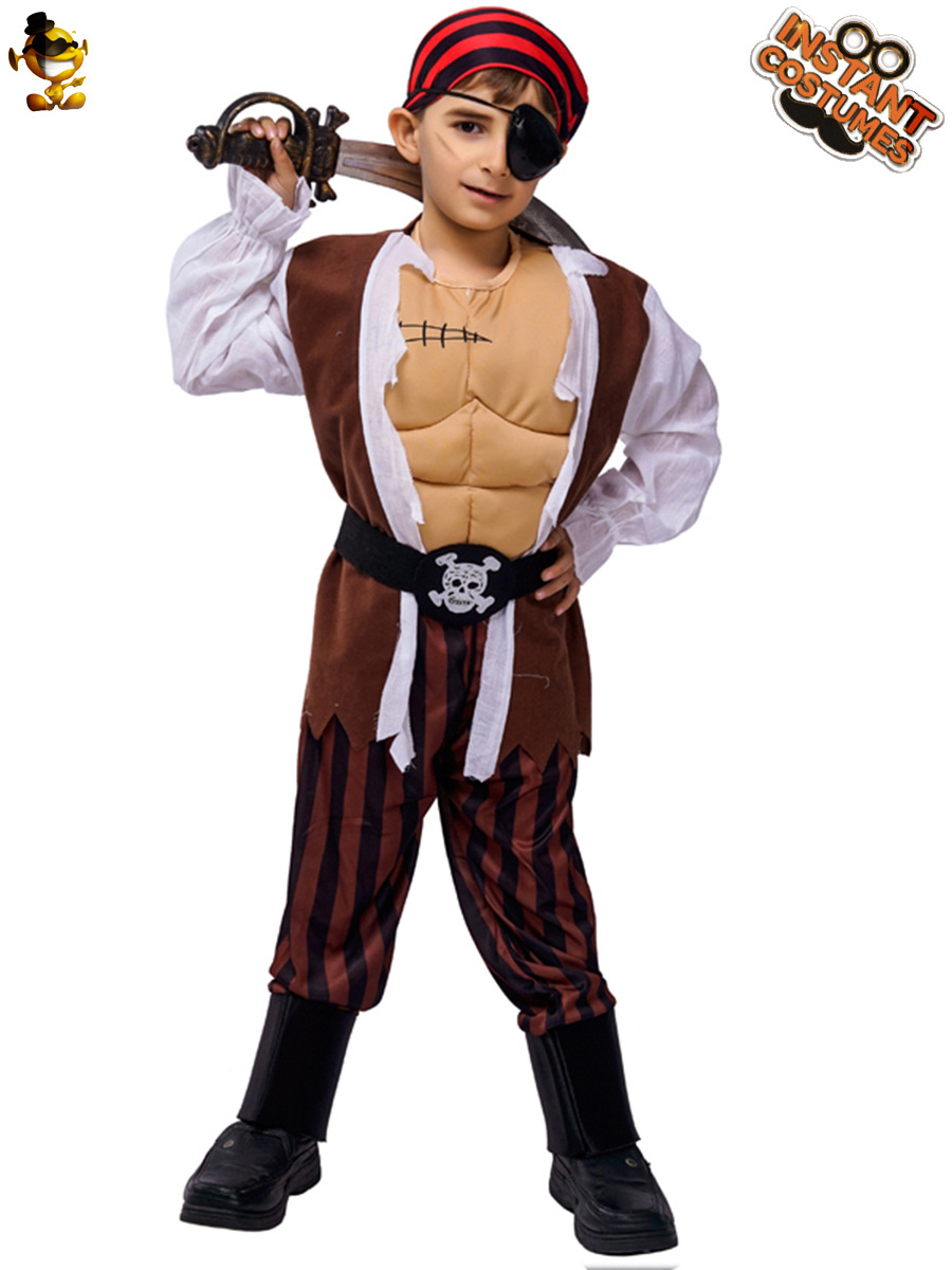 Halloween niño falso músculo algodón lleno pirata juego de rol partido traje etapa rendimiento distribución al por mayor