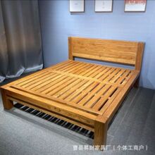 老榆木实木床家用韩式大料床原木榫卯排骨架床酒店民宿双人床定金