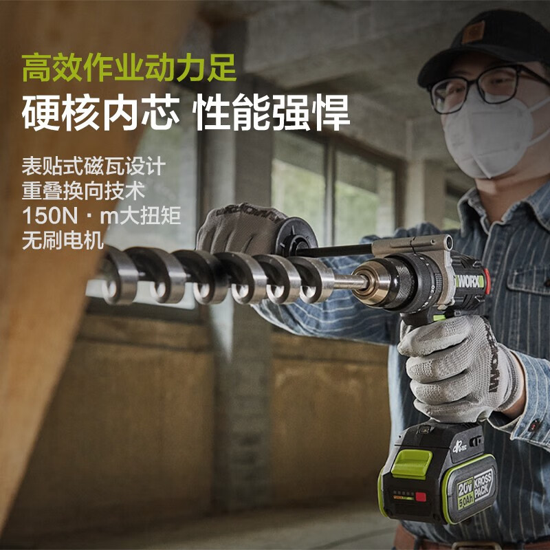 WIX 20V taladro de impacto sin escobillas WU377 batería de litio taladro de mano de hormigón taladro de pistola perforación eléctrica en la pared