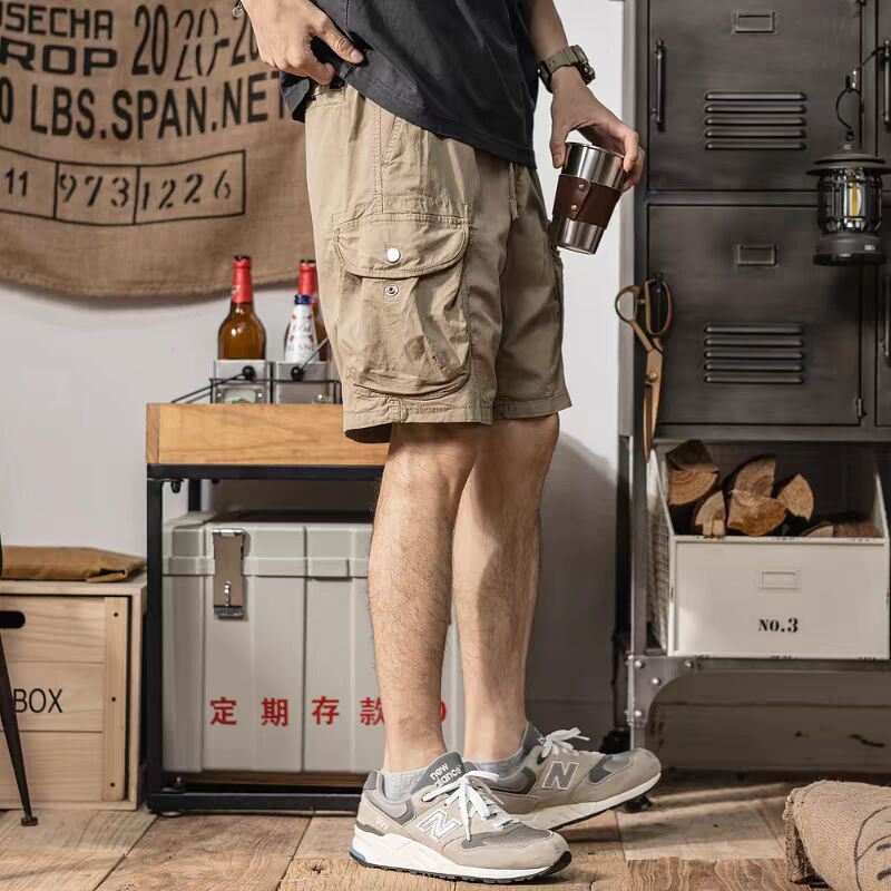 Workwear shorts men's fashion brand ins2024 summer thin loose breathable trendy casual outerwear fifth pants middle pants