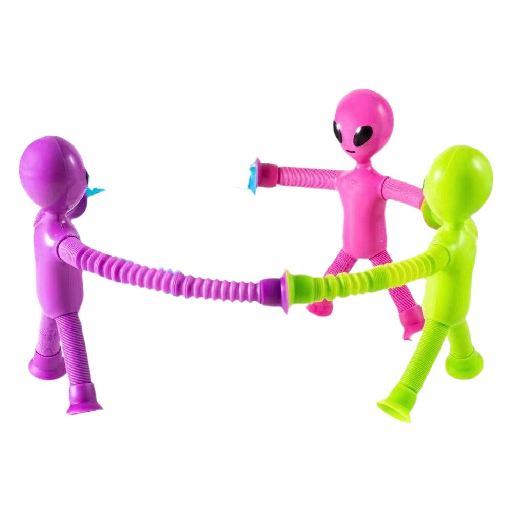 Tubo pop nueva variedad de dibujos animados alienígena telescópica juguete divertido rompecabezas exótico descompresión tubo estiramiento