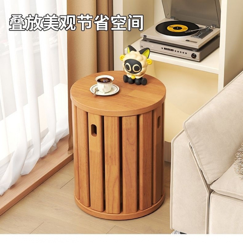 实木叠叠凳子组合茶几圆凳家用叠放餐桌板凳现代中式吃饭椅子|undefined