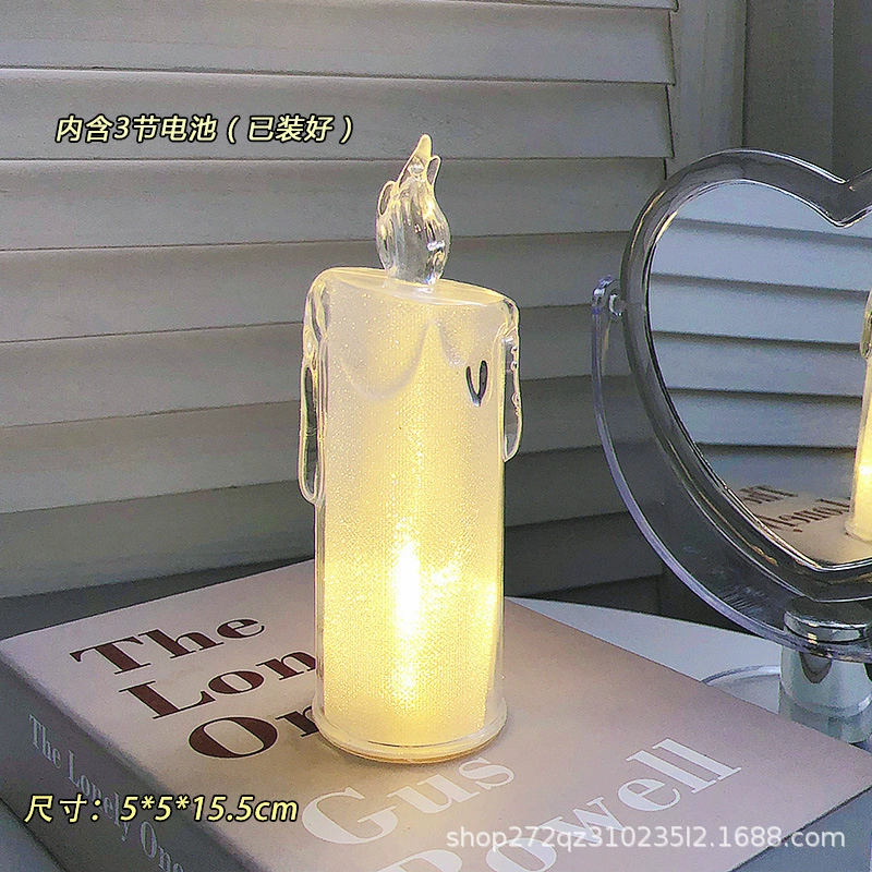 LED творческая свеча, ночник для кровати, фонарь, светильник, настольная декорация, креативный подарок