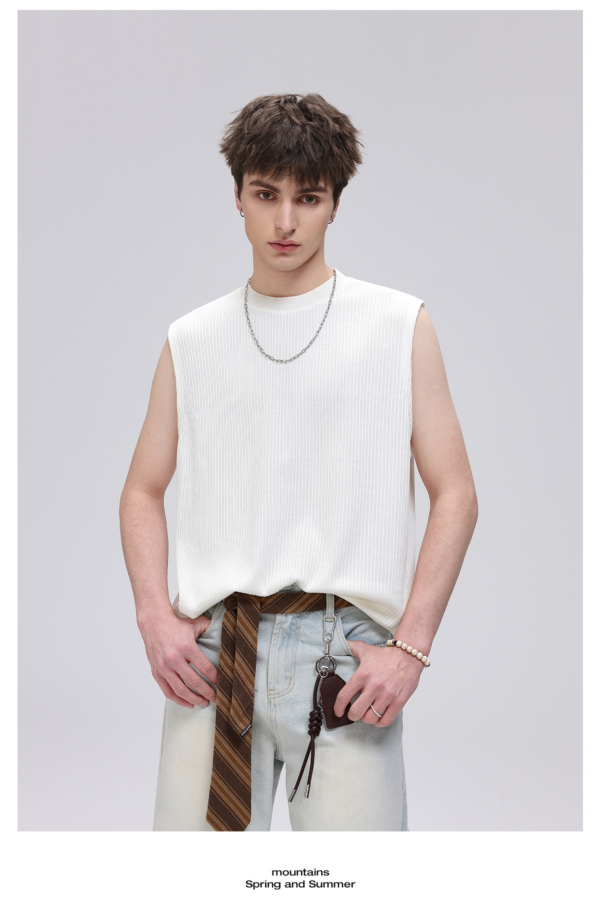 Men's Cooling Vertical Texture Sleeveless Shirt - Breathable Muscle Tank For Summer Activewear_viptrois.com