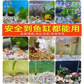 天然雨花石原石鱼缸底砂火山石造景小石头装饰彩色石子五花石龟缸