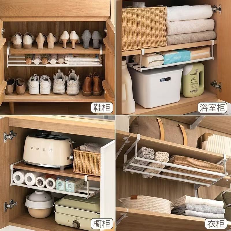 家庭用の伸縮式靴キャビネット用の階層型靴ラック、靴ホルダー用の階層型パーティション、下部ハンギングバスケット、靴ホルダーを整理するための収納ラック|undefined