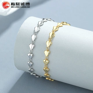 925纯银爱心手链女轻奢时尚个性气质心形手饰简约ins高级感银饰品