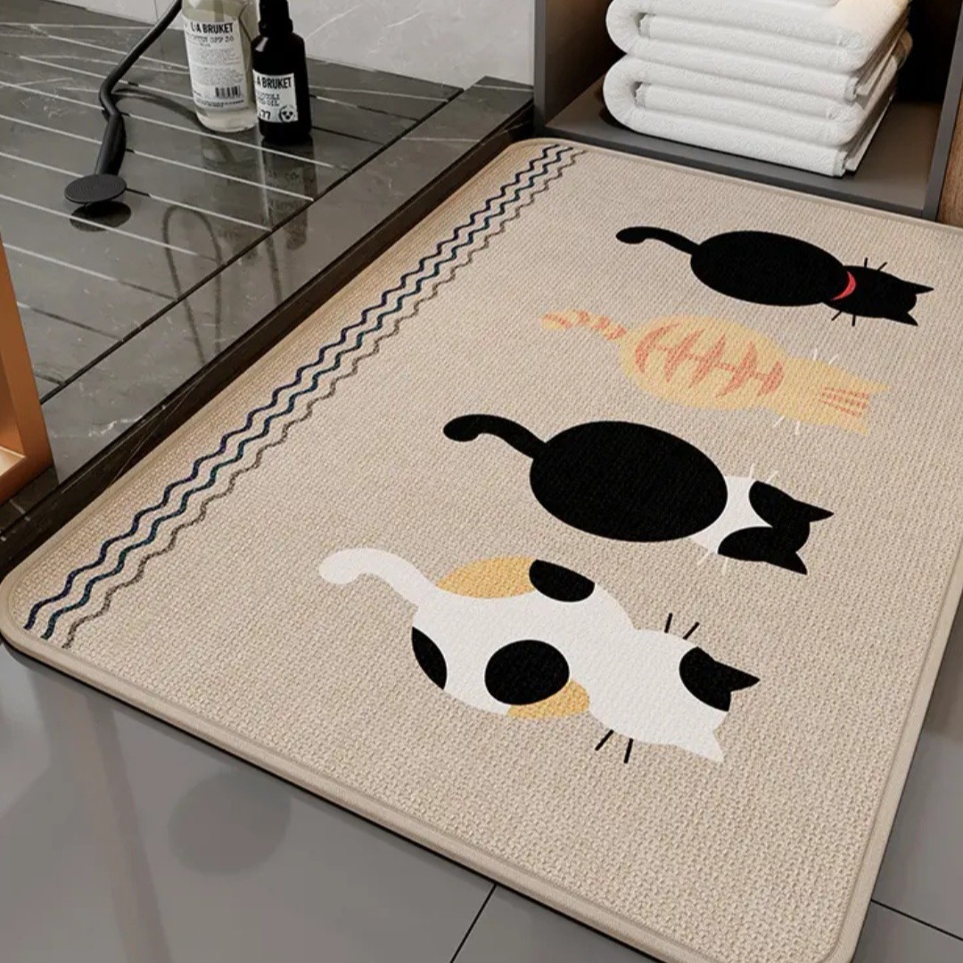 Alfombra de lino de baño alfombra de agua de absorción de agua de baño alfombra antideslizante en la puerta del baño alfombra de secado rápido