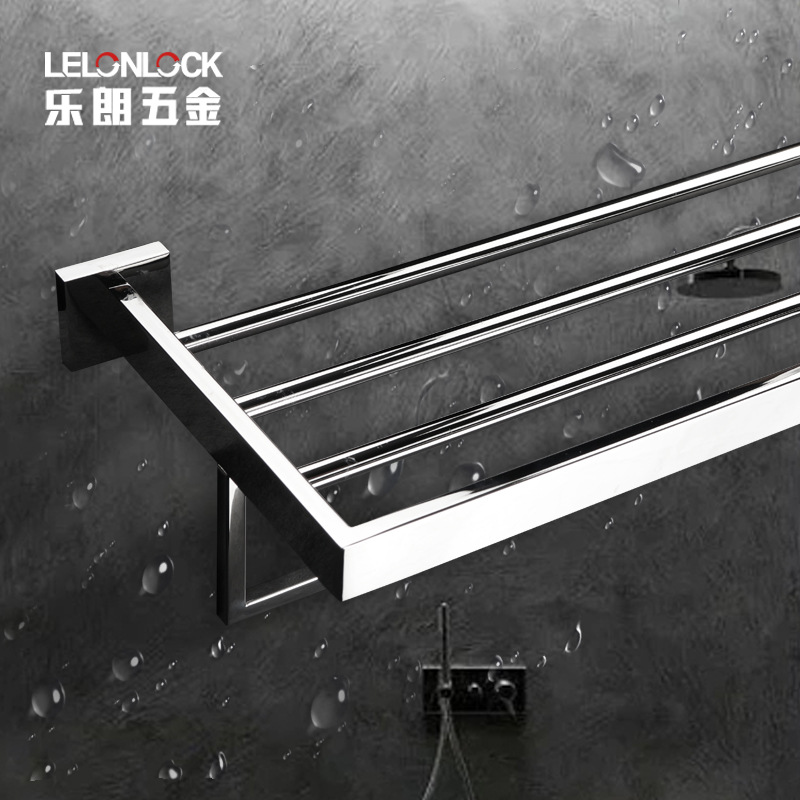 Personalizado 304 acero inoxidable estante de baño estante de toallas de baño estante de toallas de gancho estante de toallas de papel de baño de tres piezas colgante conjunto
