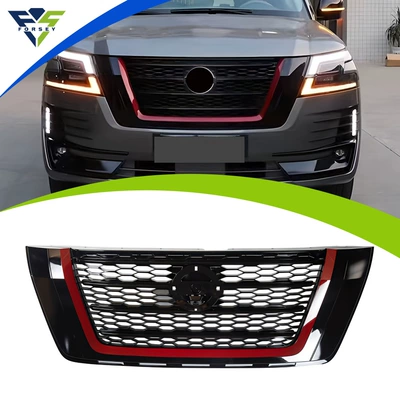 Suitable for 2020 Nissan Patrol Y62 modification and upgrade of front grille and front bumper center mesh (Zhongwang)