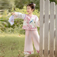女の子の漢服セット春の中国風2025新型春秋服超仙新中国式唐装祝日演出服
