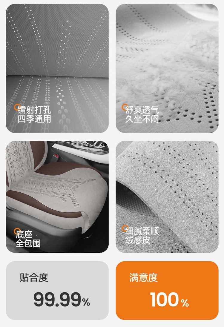 BYD Qin PLUS special seat covers, fully enclosed, made of Ramus material, breathable and perforated for ventilation