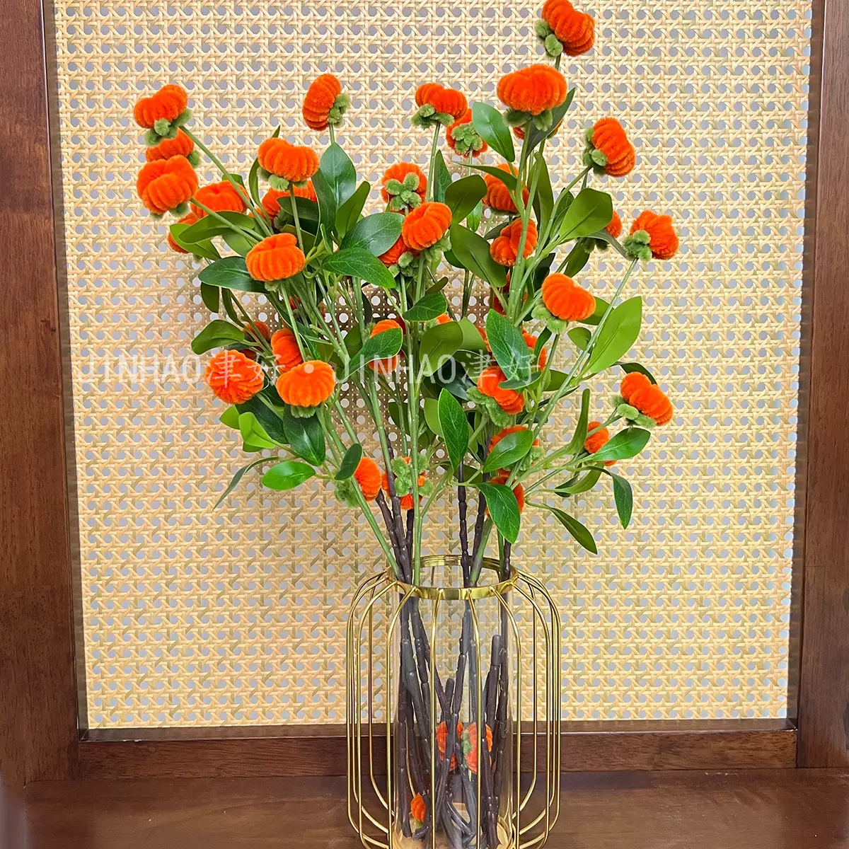 新年diy扭扭棒柿柿如意手工花束柿子手捧花成品春节乔迁福桶配件