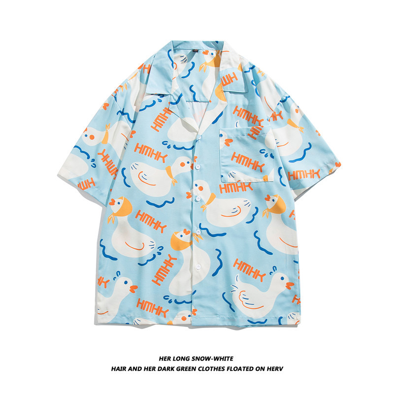 Men's Retro Floral Print Short Sleeve Shirt, Loose Fit Casual Hawaiian Style Vacation Beach Shirt, Quick-Dry Polyester Shirt For Summer_viptrois.com
