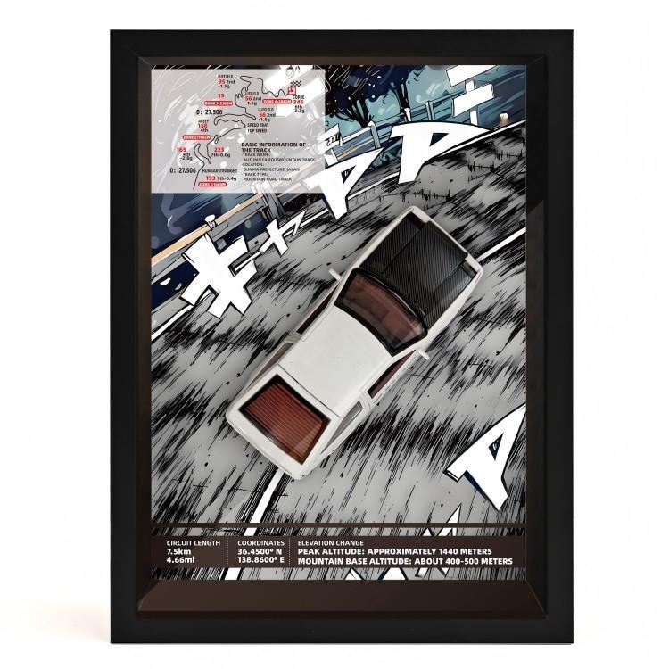 Pintura colgante tridimensional, modelo de coche de aleación, decoración exquisita de alta gama, decoración de pared para el hogar, decoración de modelo de regalo para niño con luz, transfronterizo
