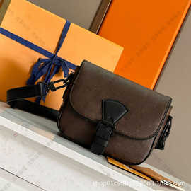 新款47060斜挎包经典老花邮差包时尚相机包专柜同款黑武士盒子包