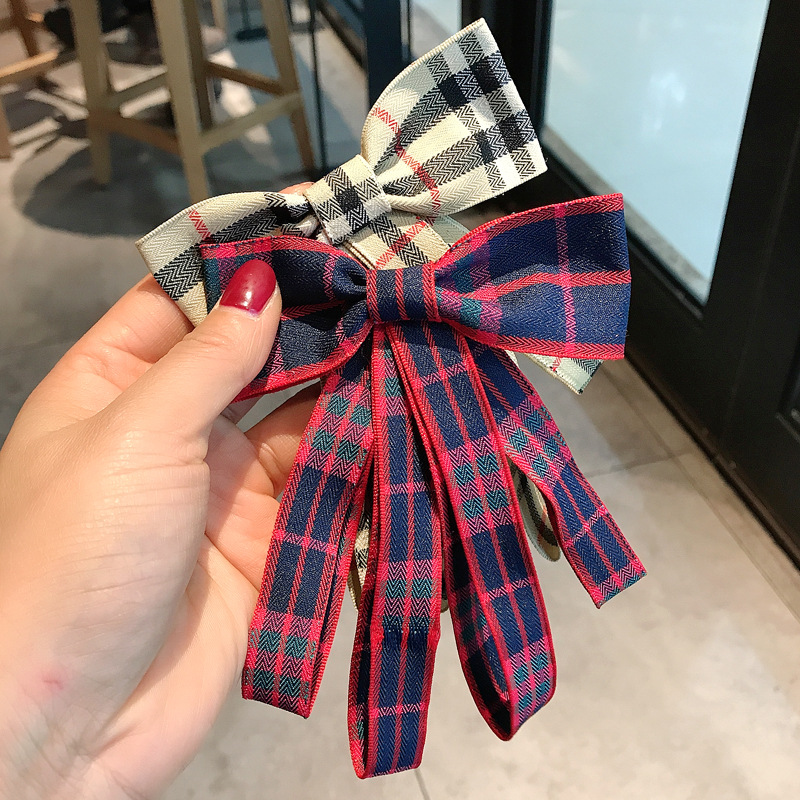 Korean Fashion Twill College Style Bow Hairpin display picture 2