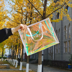Factory Laser Gift Bag Shopping Plastic Transparent Handheld Bag PVC Gift Bag Packaging Handbag