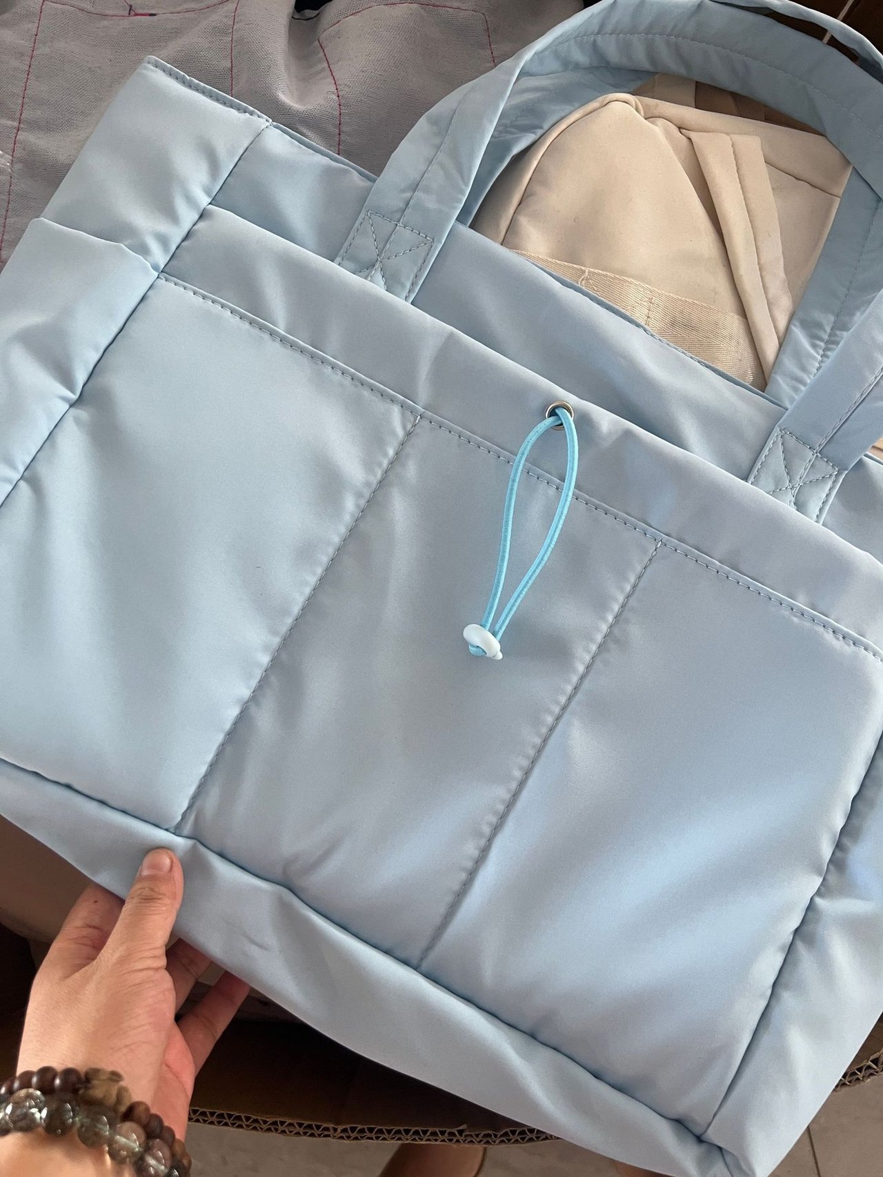 Stok Yeni Model Kapitoneli Tote Çanta Büyük Kapasiteli Kadın Çok Bölmeli Notebook Bilgisayar Çantası Kadın El Çantası Omuz Çantası