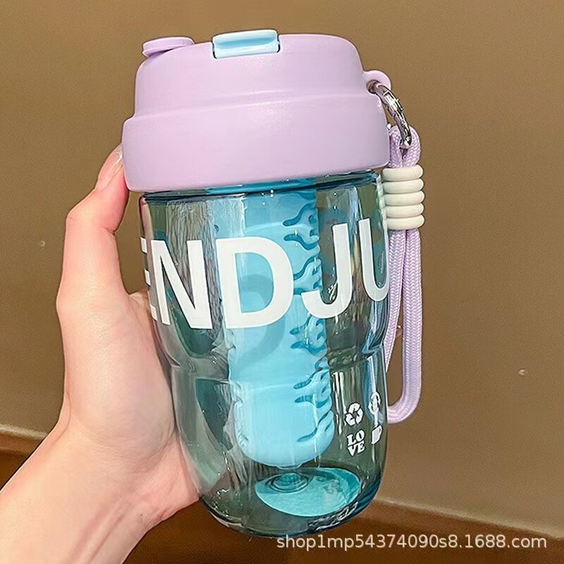高颜值水杯2025新款女生泡茶杯双饮带吸管杯子学生可爱提手随行杯|undefined