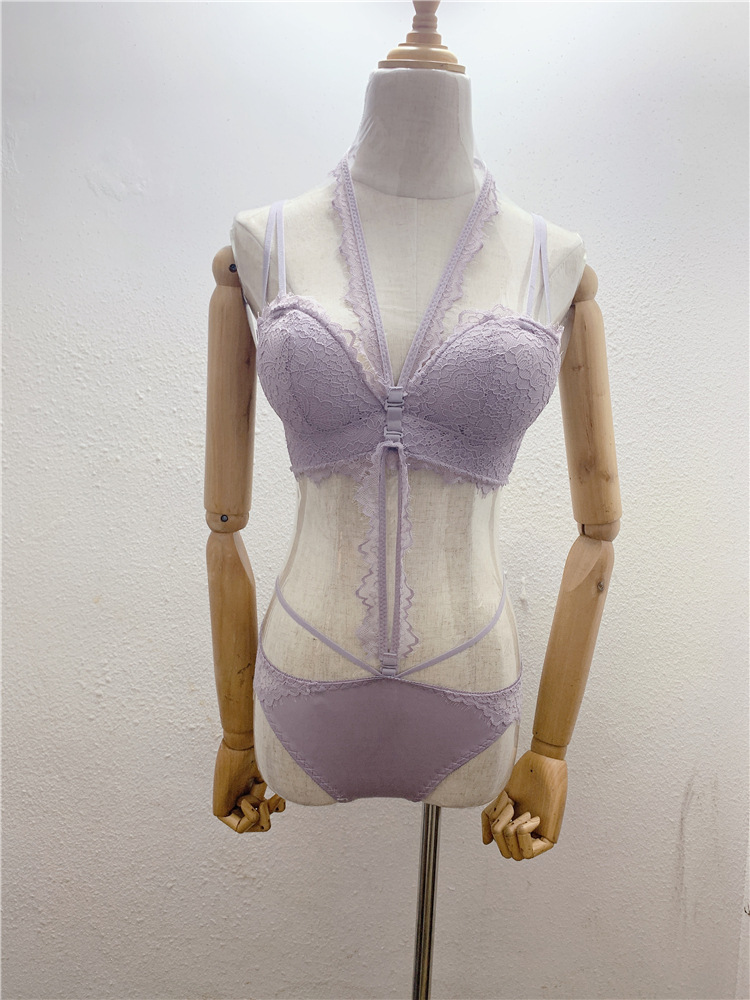 Damen Spitzen Bh Und Slip Set Mit Neckholder Und Verschluss_voghion.com