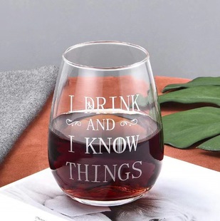 New creative English letter logo egg-shaped cup legless foreign wine glass red wine glass advertising glass cup customization