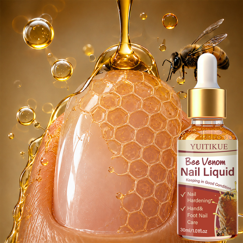 Cross-border Bee Venom Nail Strengthening Care Solution, Strengthens Nail Beds, Suitable for Hands and Feet, Nail Repair Essence Oil, In Stock