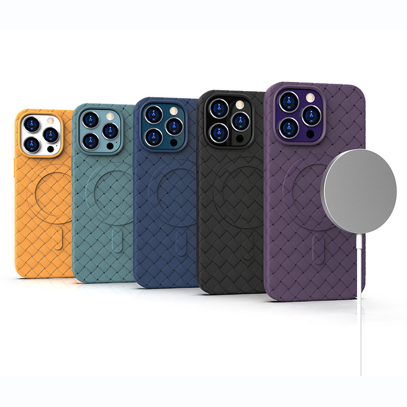 Disipación de calor tejido succión magnética aplicable iPhone14ProMax caja del teléfono móvil de Apple 13 ligero suave caso 12 funda protectora