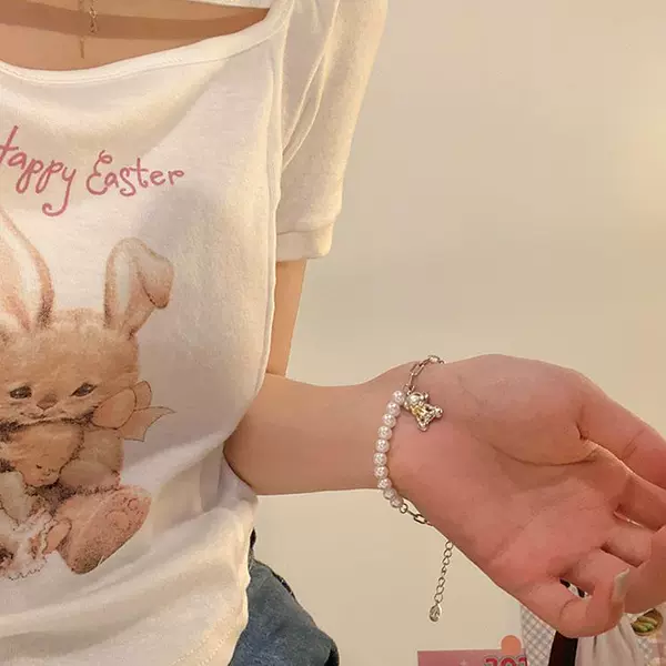 Bracelet pearl, with little bears