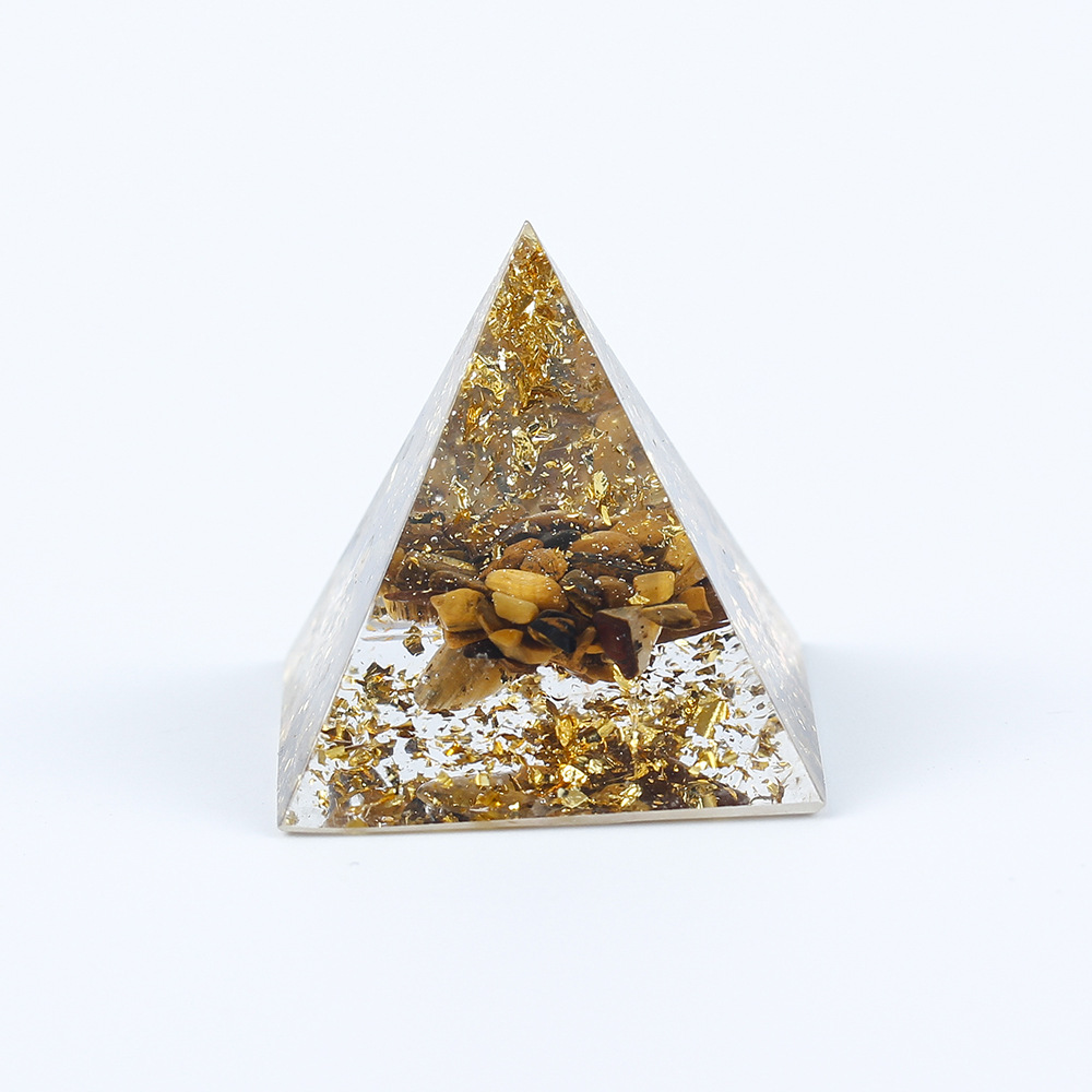 1个水晶碎石摆件金字塔三角形环氧树脂滴胶桌面小摆件节日礼物3cm - 7