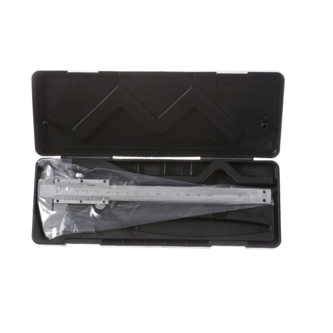✅碳钢普通卡尺机械游标卡尺量具家庭DIY用品0-150黑色塑盒