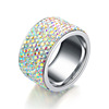 Ring stainless steel, accessory, European style, 12mm, diamond encrusted, wholesale