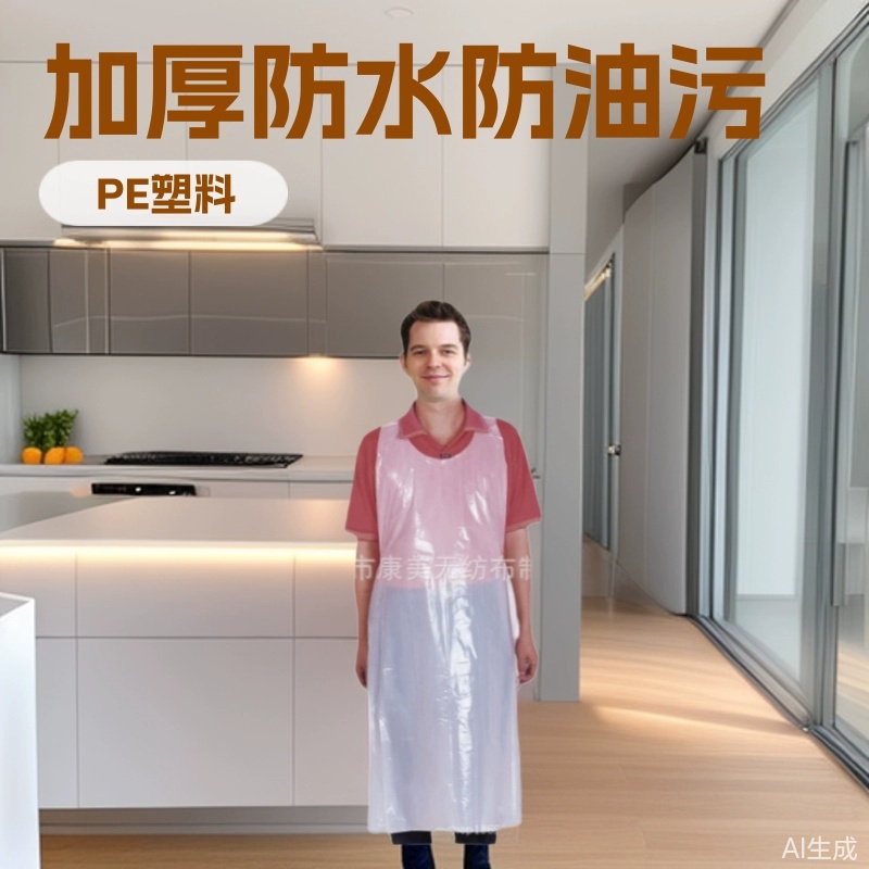 일회용 앞치마 PE 플라스틱 앞치마 두꺼운 방수 방유 역방향 착용 가정용 주방 식당용 전골 바베큐용