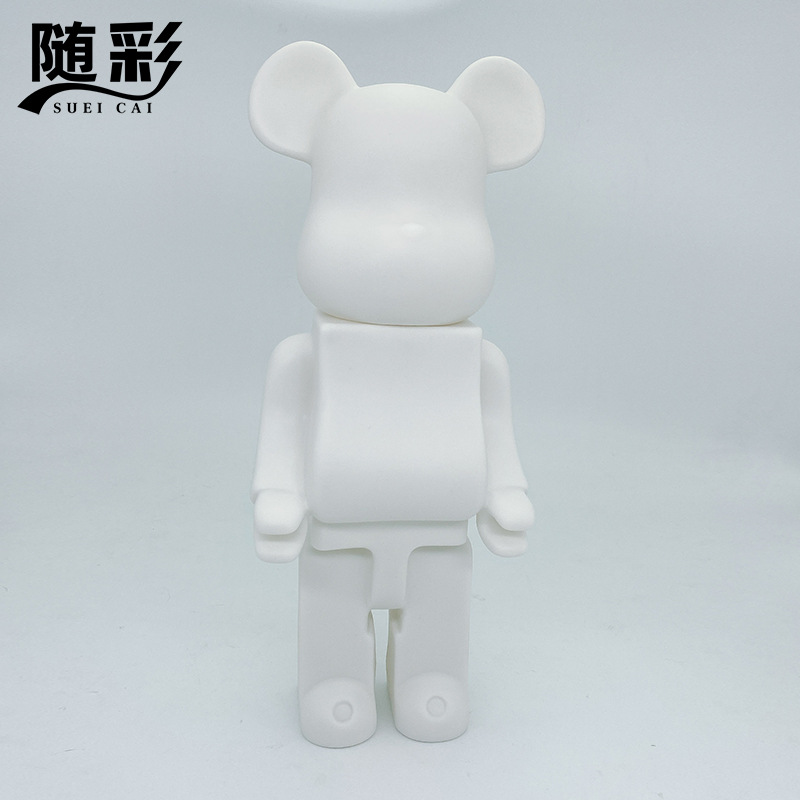树脂积木熊白胚批发搪胶娃娃流体熊diy流体积木熊白坯存钱罐彩绘