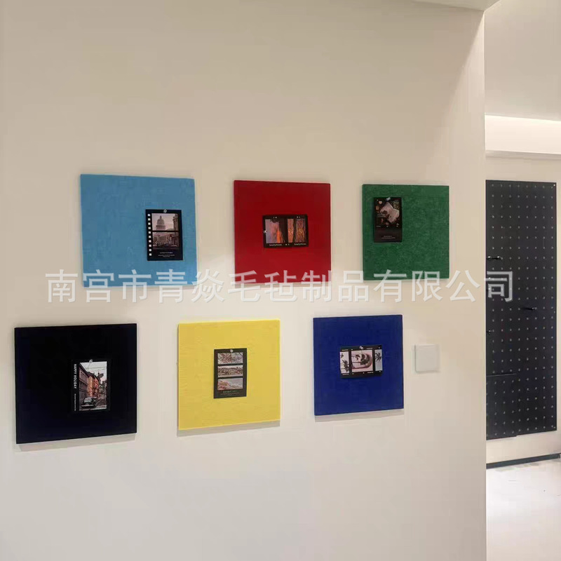 ins风多巴胺彩色毛毡板墙贴免打孔创意照片墙背景装饰diy展示墙|undefined