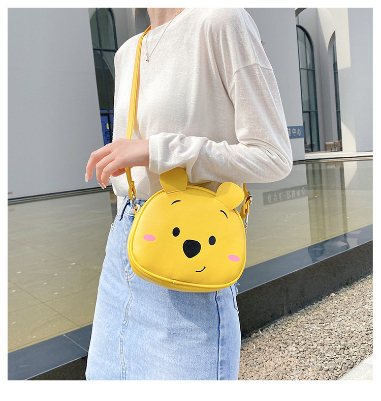 Cross-border wholesale pu bear bag women's chain messenger bag change mobile phone storage cute doll birthday gifts