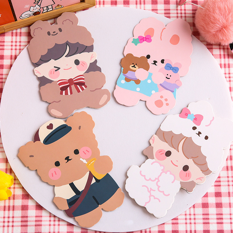 Tarjetas postales de dibujos animados tarjetas de felicitación alienígenas tarjetas pequeñas cartas escritas a mano tarjetas de deseos en blanco para estudiantes y niños bendiciones