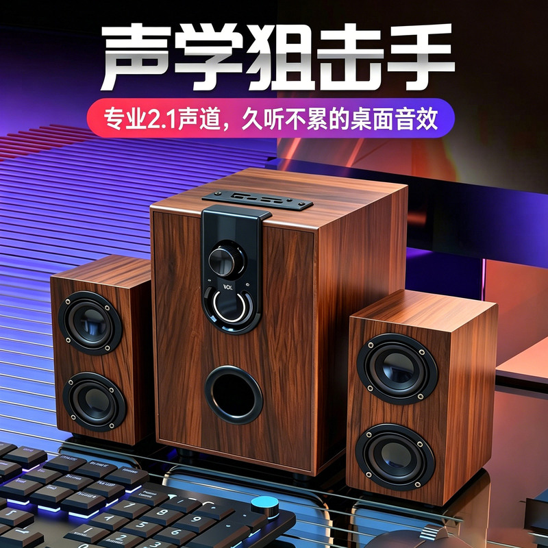 Active Desktop Computer Speakers for Home Use, Tv, Mobile Phone, Bluetooth Speakers, 2.1 Multimedia, Super Bass Subwoofer, Wooden Active Desktop Computer Speakers for Home Use, Tv, Mobile Phone, Bluetooth Speakers, 2.1 Multimedia, Super Bass Subwoofer, Wooden