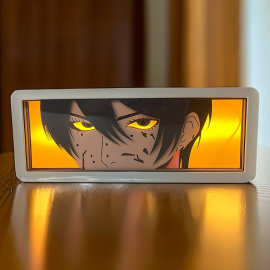 充电款进击的巨人三笠纸雕灯遥控16色动漫灯箱插电触摸三色小夜灯