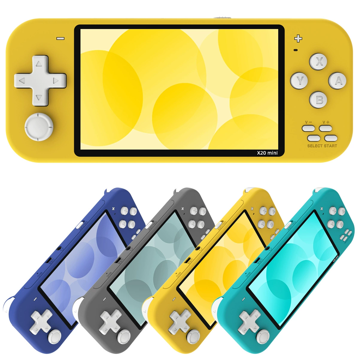 Palm handheld console (Cross-mirror) X20min — retro FC/GBA/PSP emulation, kids mini