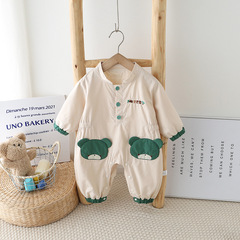 Baby Spring Outwear 0-1 Year Newborn Baby Clothes Spring Cute Hanger Onesie Spring and Autumn Outing Crawling Suit