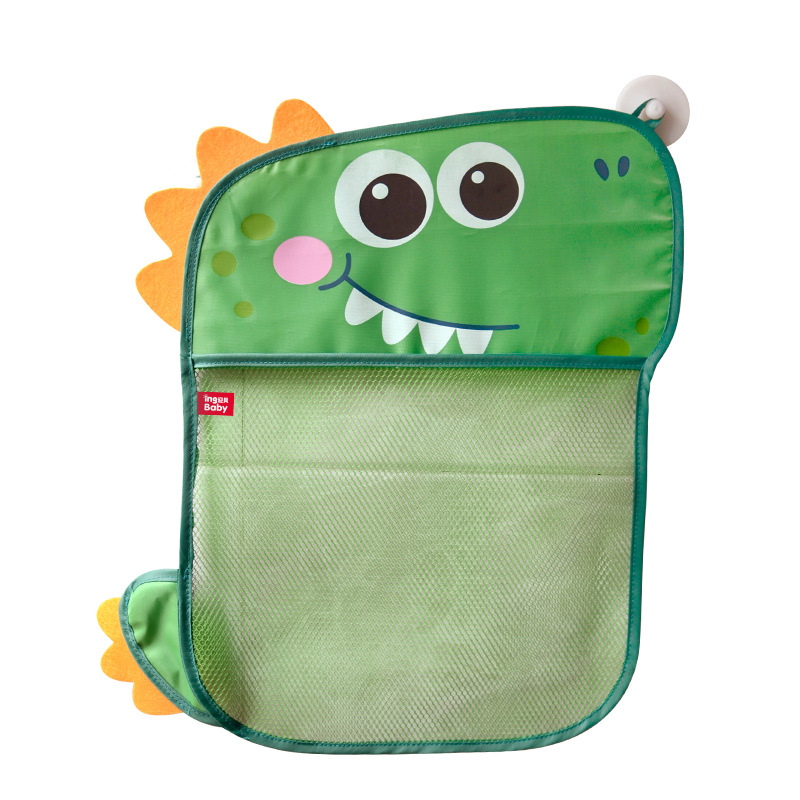 Bolsa de almacenamiento de juguetes para niños transfronterizos bolsa de red de almacenamiento de baño de bebé de dinosaurio baño con ventosa secado bolsa de drenaje colgante