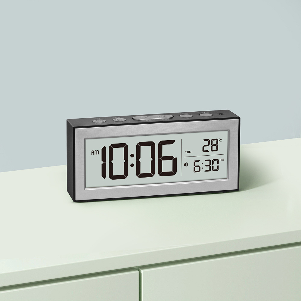 Simple Multifunctional Clock, Light-Sensitive Bedside Alarm Clock, Lcd Student Clock with Temperature Display, Large Screen, Cross-Border Factory