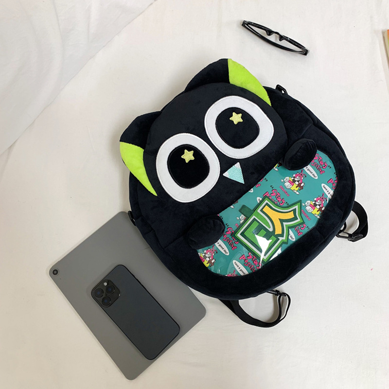 Nuevos bolsos infantiles transfronterizos otoño e invierno peluche padres e hijos mochila de niña gran capacidad mochila de niña linda