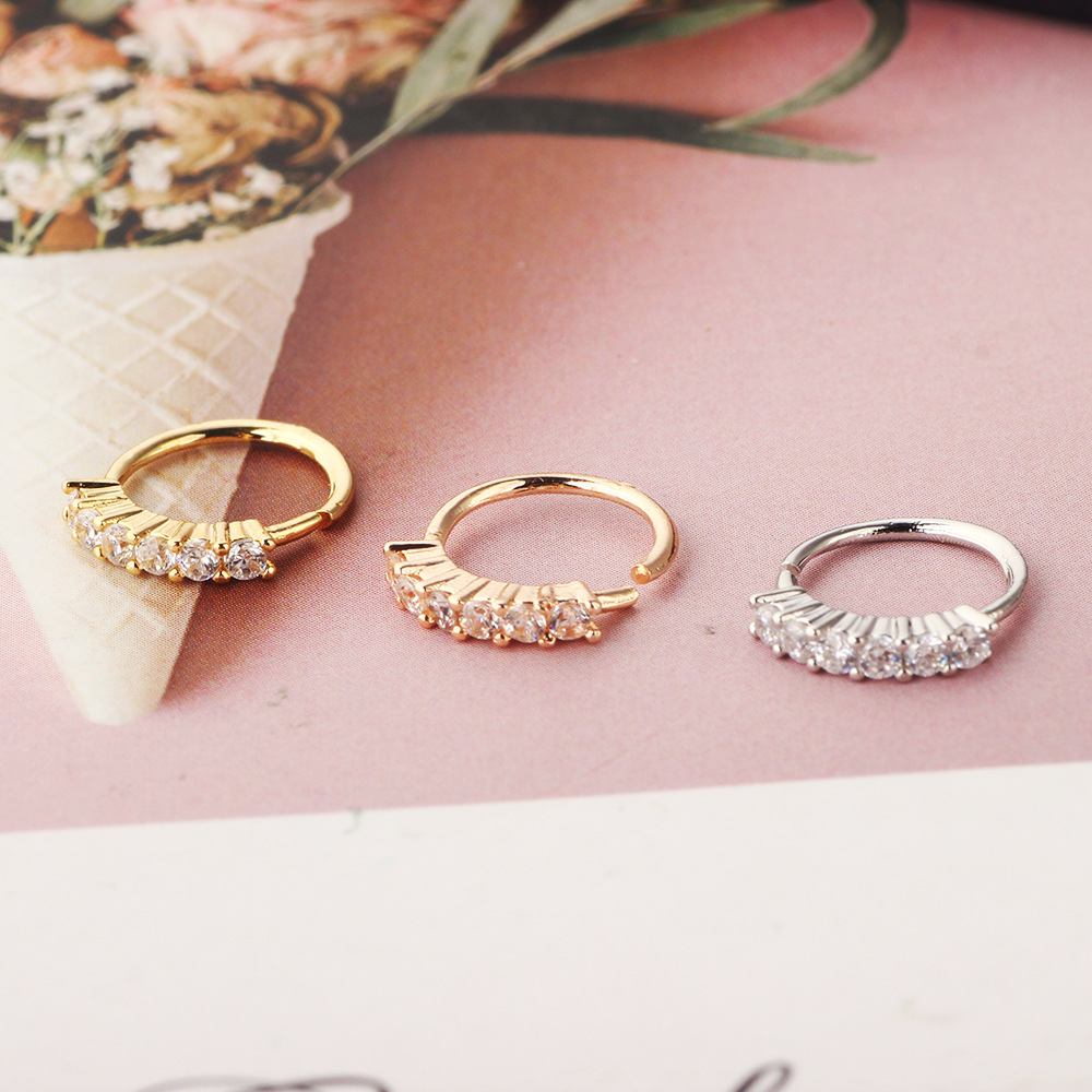 Rose Gold Star Cartilage Earring Lip Ring Nose Stud Body Piercing Jewelry Copper detail image 7
