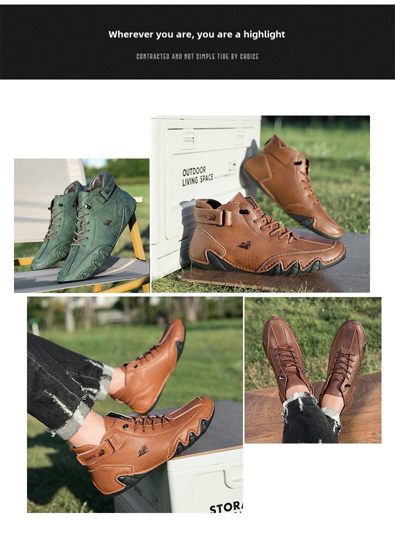 Pārrobežu jauni 2023. gada Octopus vīriešu apavi Pārrobežu sprādzieni Augsti Martin zābaki Pavasara un vasaras vīriešu ikdienas īsie zābaki_voghion.com